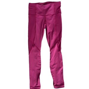 Womens Lululemon Dark Red Leggings with Mesh Cut-Outs Size 4